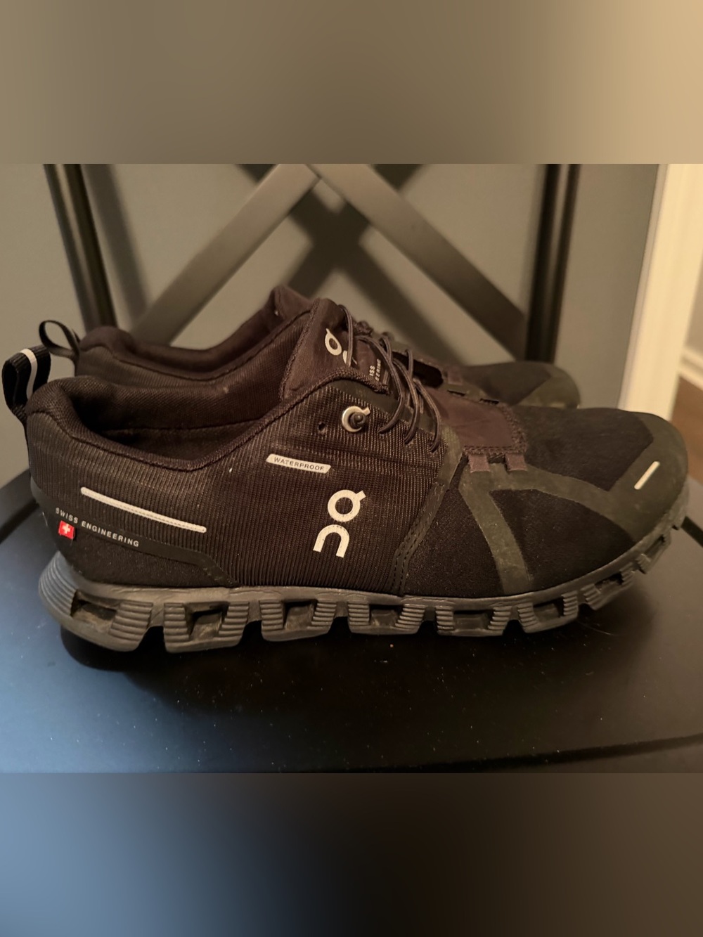 On Running Cloud 5 Waterproof in the "All Black"